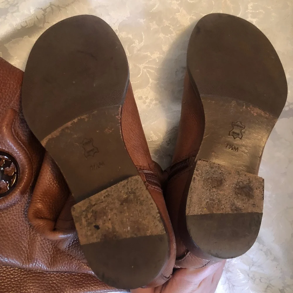 Tory Burch Brown Leather Winter Boots - Picture 3 of 8
